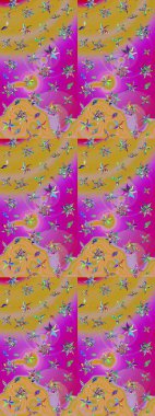 Güzel çiçek deseni. Düz Çiçek Elementleri Tasarımı. Renkli Bahar Teması eskiz kalıbı. Sarı renkte çiçekler.