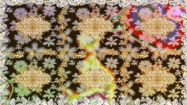 Şam, tasarım için kusursuz desen. Kahverengi renklerde, altın elementlerle pürüzsüz desen.