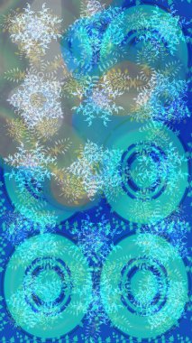 Renk arka plan üzerinde izole soyut kar taneleri ile düz tasarım. Raster resim. Raster kar taneleri arka plan. Kar tanesi renkli desen. Snowflakes desen.