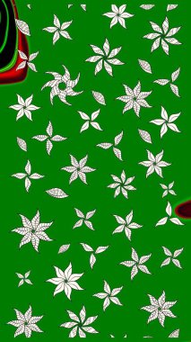 Renkli Yaz Temalı eskiz kalıbı. Düz Çiçek Elementleri Tasarımı. Raster illüstrasyonundaki çiçek desenli çizim. Yeşil renkte çiçekler.