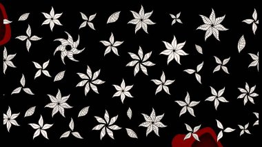 Çizgi çizimi kalıbı. Raster Moda kumaş deseni. Şirin çiçekler..