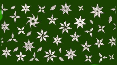 Raster illüstrasyonu. Yeşil ve nötr renklerde yeşil ve nötr papatyalar deseni. Yeşil ve nötr renklerde.