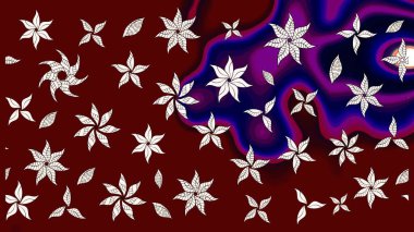 Moda baskıları için zarif bir şablon. Modern çiçek arkaplanı. Halk tarzı. Kırmızı ve nötr renklerde yapraklar ve parlak renkli çiçeklerle muhteşem bir çiçek deseni..