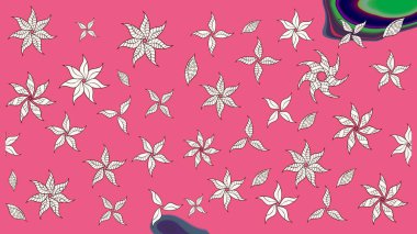 Moda arka planında parlak buketler. Kumaş, duvar kağıdı ve kağıt üzerine baskı yapmak için gelişen arka plan. Eski usul küçük çiçekli şirin bir eskiz deseni. Raster illüstrasyonu.