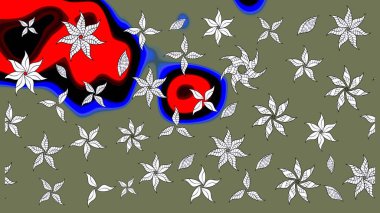 Raster Güzel kumaş deseni. Raster suluboya çiçek deseni, narin çiçekler, yeşil ve nötr çiçekler, tebrik kartı şablonu.