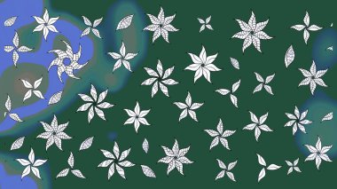 Zentangle soyut çiçekleri. Güzel kumaş deseni. Renkli Bahar Teması eskiz kalıbı. Düz Çiçek Elementleri Tasarımı. Raster illüstrasyonu. Çiçek tozu..