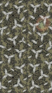 Gri renkler ve parlak çiçekler üzerine soyut çizim deseni. Çiçeksel elementlerle süslenmiş zarif raster dokusu. Küçük çiçekte şirin bir çiçek deseni var..