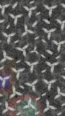 Çizim çiçek deseni duvar kâğıdı olarak kullanılabilir. Raster illüstrasyonu. Gri renkli çiçekler.