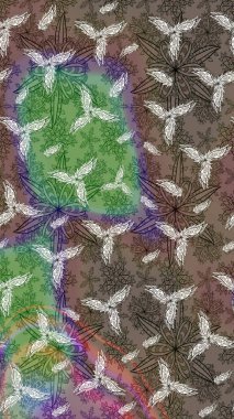 Renkli Yaz Temalı eskiz kalıbı. Güzel kumaş deseni. Düz Çiçek Elementleri Tasarımı. Raster illüstrasyonunda çiçek deseni çizimi.