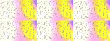 Tarafsız, sarı ve beyaz renkli şirin çiçek desenleri. Raster Modaya uygun kumaş deseni. Renkli Bahar Teması eskiz kalıbı. Düz Çiçek Elementleri Tasarımı.