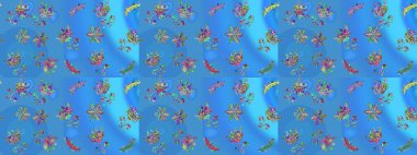 Basit bir kar tanesi. Soyut duvar kâğıdı, ambalaj dekorasyonu. Mavi, yeşil ve menekşe renkleri üzerine bir resim. Kışın sembolü, mutlu noeller, mutlu yeni yıl kutlaması Raster illüstrasyonu..