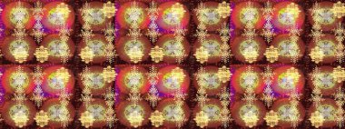 Raster illüstrasyonu. Kahverengi, nötr ve sarı renkli kristal kar taneleri.