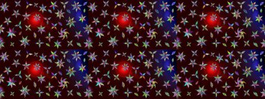 Renkli Yaz Temalı eskiz kalıbı. Siyah ve kahverengi renkte çiçekler. Düz Çiçek Elementleri Tasarımı. Raster illüstrasyonunda çiçek deseni çizimi.