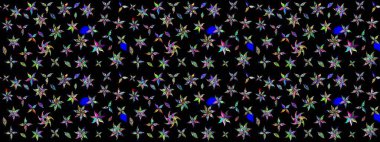 Çizim çiçek deseni duvar kağıdı, web sitesi arka planı, ambalaj kağıdı, davetiye, broşür, afiş veya web sitesi için kullanılabilir. Parlak elementlerin. El çizimi Raster illüstrasyonu.