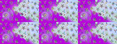 Tekrar eden çiçek arkaplanı, zarif nötr ve menekşe çiçekli duvar kağıdı. Tarafsız ve mor renkler üzerine çiçek desenli çizim, el yapımı papatyalar, papatyalar..