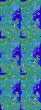 Raster illüstrasyonu. Küçük çiçekteki sevimli çiçek deseni. Tony 'nin kumaş kalıbını çiz. Modaya uygun kumaş deseni.