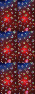 Kırmızı ve kahverengi renkte çiçek çizimi. Raster illüstrasyonu. Şatafatlı bahar bahçesi dokusu. Çiçek deseni. Kırmızı ve kahverengi renkte çiçekler.