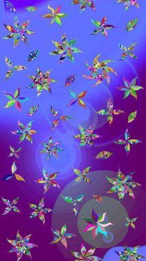 Şirin çiçekler. Raster Moda kumaş deseni. Çizgi çizimi deseni.