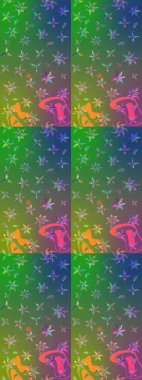 Küçük bir çiçekte eskiz deseni. Güzel kumaş deseni. Raster illüstrasyonu. Güzel çiçek arkaplanı..