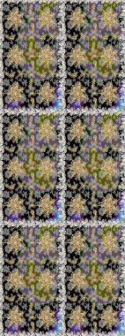 Altın elementli gri ve siyah renkler. Raster altın çiçek süsü brokar kumaş ve cam desenli. Kusursuz altın desen. Çiçek desenli altın metal..