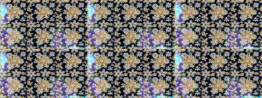 Siyah, nötr ve altın desenli. Tekrarlayan elementlerle kusursuz soyut arkaplan. Zarif raster klasik desen.