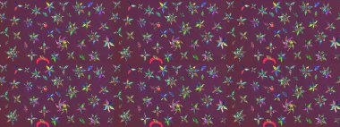 Çizim çiçek deseni duvar kağıdı, web sitesi arka planı, ambalaj kağıdı, davetiye, broşür, afiş veya web sitesi için kullanılabilir. El çizimi Raster çizimi. Parlak elementlerin.