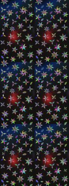 Gri ve mavi renkte çiçekler. Raster illüstrasyonunda çiçek deseni çizimi.