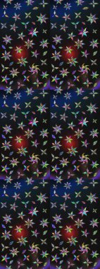 Gri ve mavi renkli etnik çiçekli zarif eskiz deseni. Asya Tekstil 'inde Raster Çiçek İllüstrasyonu.