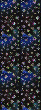 Güzel kumaş deseni. Düz Çiçek Elementleri Tasarımı. Renkli Bahar Teması eskiz kalıbı. Raster illüstrasyonu. Zentangle soyut çiçekleri. Çiçek tozu..