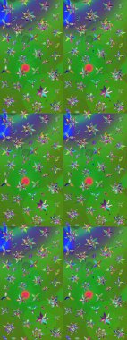 Tatil havası. Nazik romantik baskı. Renkli çiçekler. Bahar mevsimi. Raster güzel bir çiçek deseni çiziyor..