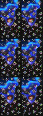 Çiçek arkaplan. Raster deseni. Çiçek kolajı. Çiçek kompozisyonu. - Gri ve mavi çiçekler. Küçük çiçekte güzel bir desen var. Doğa.