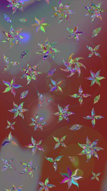 Parlak çiçekli halı desenli eskiz deseni kahverengi ve gri renklerde..