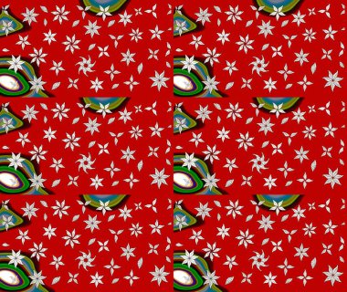 Çiçek kırmızısı eskiz deseni. Raster Yumuşak kumaş deseni. Raster çiçek izi. Klasik taslak çizimi.