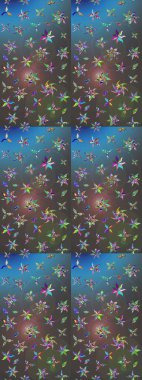 El çizimi. Raster illüstrasyonu. Güzel kumaş deseni. Çiçekler, dallar, otlar ve çiçekler.