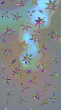 Raster düz çiçek çizim deseni. Gri ve nötr renkte çiçekler. Tasarım hediye paketi, tebrik kartları, posterler ve afiş tasarımı.