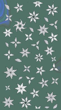 Çiçeksel elementlerle süslenmiş zarif raster dokusu. Küçük çiçekte hoş bir çiçek deseni var. Parlak çiçekli yeşil ve nötr renkler üzerine soyut çizim deseni.