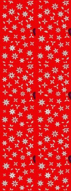 Raster illüstrasyonu. Kırmızı ve nötr kıvırcık çiçekler kırmızı ve nötr renklerde şekillenir. Klasik çiçek tasarım elementleri.