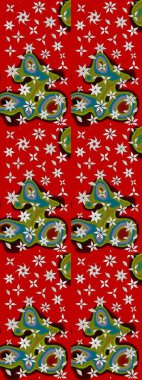 Kibar, bahar çiçekleri kırmızı ve kahverengi renklerde. Raster illüstrasyonu. Yaprak ve çiçeklerin suluboya resmi, kırmızı ve kahverengi renkler üzerine çizim deseni.