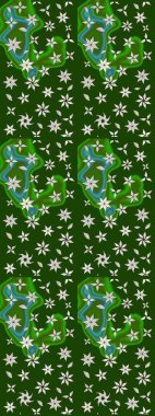 Yeşil ve nötr renklerde çiçekler. Düz Çiçek Elementleri Tasarımı. Çiçekli çiçek deseni, suluboya. Raster illüstrasyonu. Renkli Bahar Teması çizim şablonu.