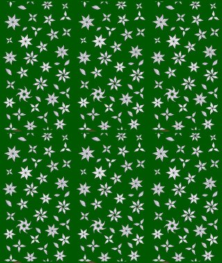 Yeşil renkte çiçek çizimi. Çiçek deseni. Raster illüstrasyonu. Şatafatlı bahar bahçesi dokusu. Yeşil renkte çiçekler.