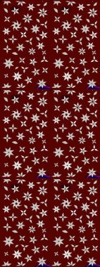 Renkli Bahar Teması eskiz kalıbı. Raster illüstrasyonu. Kırmızı ve nötr renklerde zarif çiçekli suluboya. Düz Çiçek Elementleri Tasarımı.