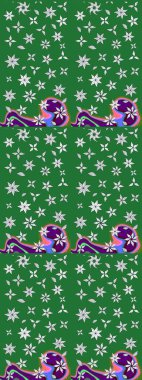 Düz Çiçek Elementleri Tasarımı. Renkli Bahar Teması eskiz kalıbı. Çiçek deseni. Raster çizimi. Güzel kumaş deseni..