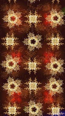 Raster illüstrasyonu. Kar taneleri kahverengi, kırmızı ve sarı renklerde izole edilmiş. Kar Tanesi Simgesi. Raster illüstrasyonu.