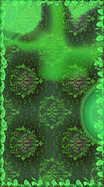 Yeşil renkli çiçekler. Raster illüstrasyonunda kusursuz çiçek deseni.