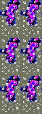 Küçük çiçekteki sevimli çiçek deseni. Robot resim. Raster illüstrasyonu.