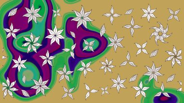 Tekstil veya kitap kapakları, imalat, duvar kağıtları, baskı, hediye paketi ve yapıştırma kitabı için çiçek eskizi geçmişi. Küçük çaplı çiçeklerdeki basit şirin desenler. Raster illüstrasyonu.