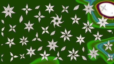 Renkli Yaz Temalı eskiz kalıbı. Raster Illustrasyon 'daki Çiçek Deseni' nin son moda çizimi. Güzel kumaş deseni. Düz Çiçek Elementleri Tasarımı.