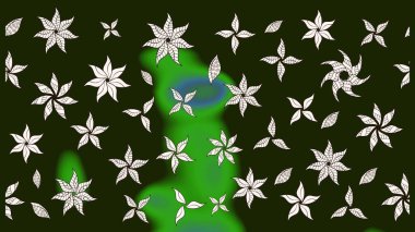 Çizim kalıbı. Renkli süs kenarı. Raster illüstrasyonu. Hint süsü. Çiçek duvar kağıdı. Gri renklerde.