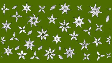 Üzerinde gelincikler ve vadi zambakları olan renkli çiçek desenli nakış deseni. Tekstil tasarımı için yeşil renkli geleneksel halk çiçekleri buketi.