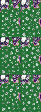 Yeşil renkli çiçekler. Raster düz çiçek çizim deseni. Tasarım hediye paketi, tebrik kartları, posterler ve afiş tasarımı.